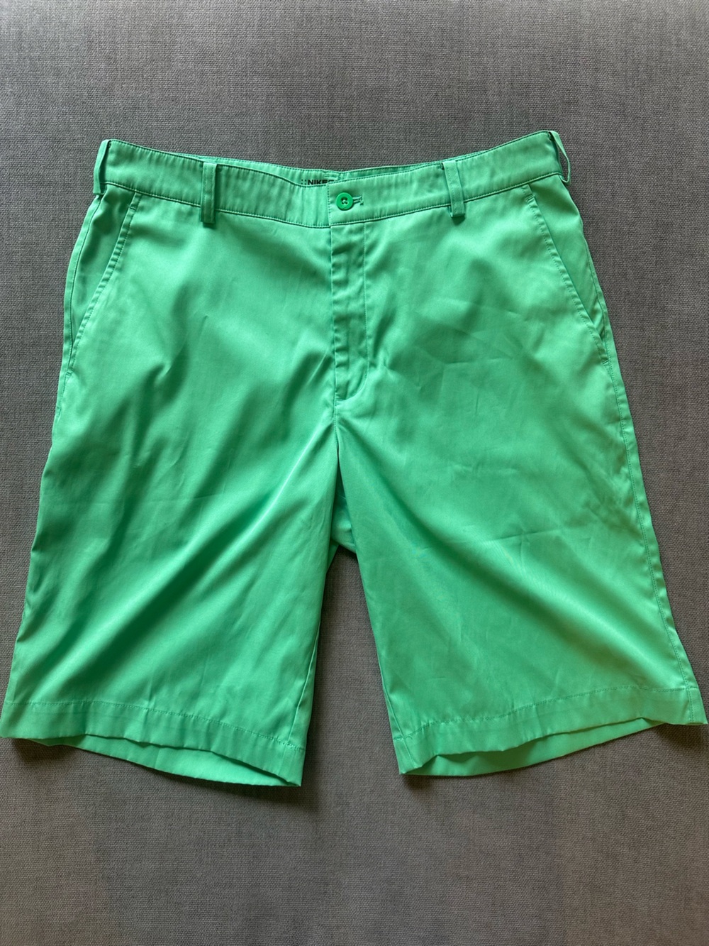 Nike Green Athletic Golf Shorts with White Trim